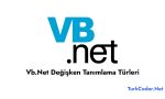 Vb.Net Değişken Tanımlama Türleri